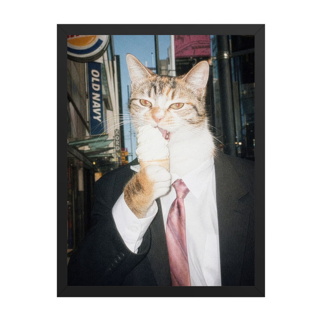 "City Snack" - Framed Pet Portrait