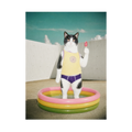 "Pool Day"  - Framed Pet Portrait